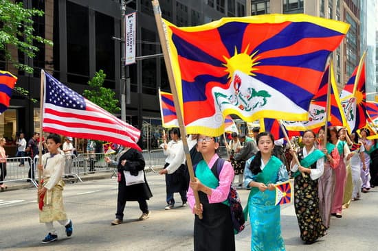 March 10th Tibetan Uprising Day march with America USA