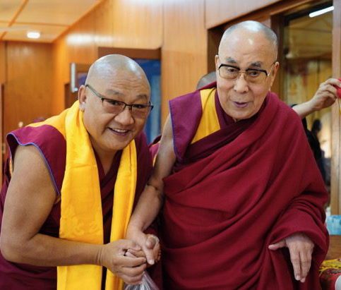 Dalai Lama and Geshe la Phelgye