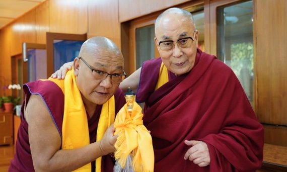 Dalai Lama and Geshe la Phelgye