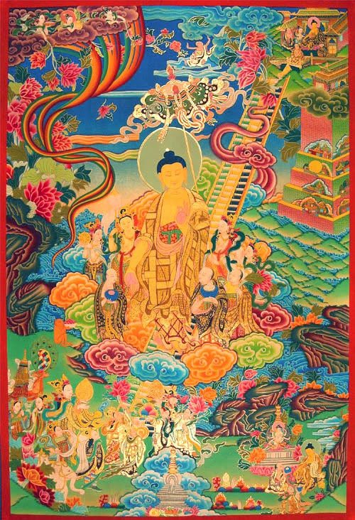 Lhabab Duchen Buddha descending from the Tulshita Heavens