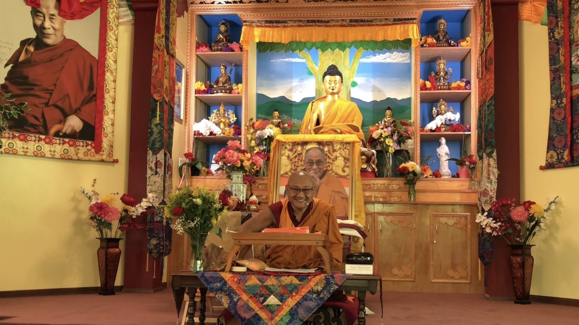 Geshe Phelgye teaching at the Buddhist Institute of Universal Compassion temple